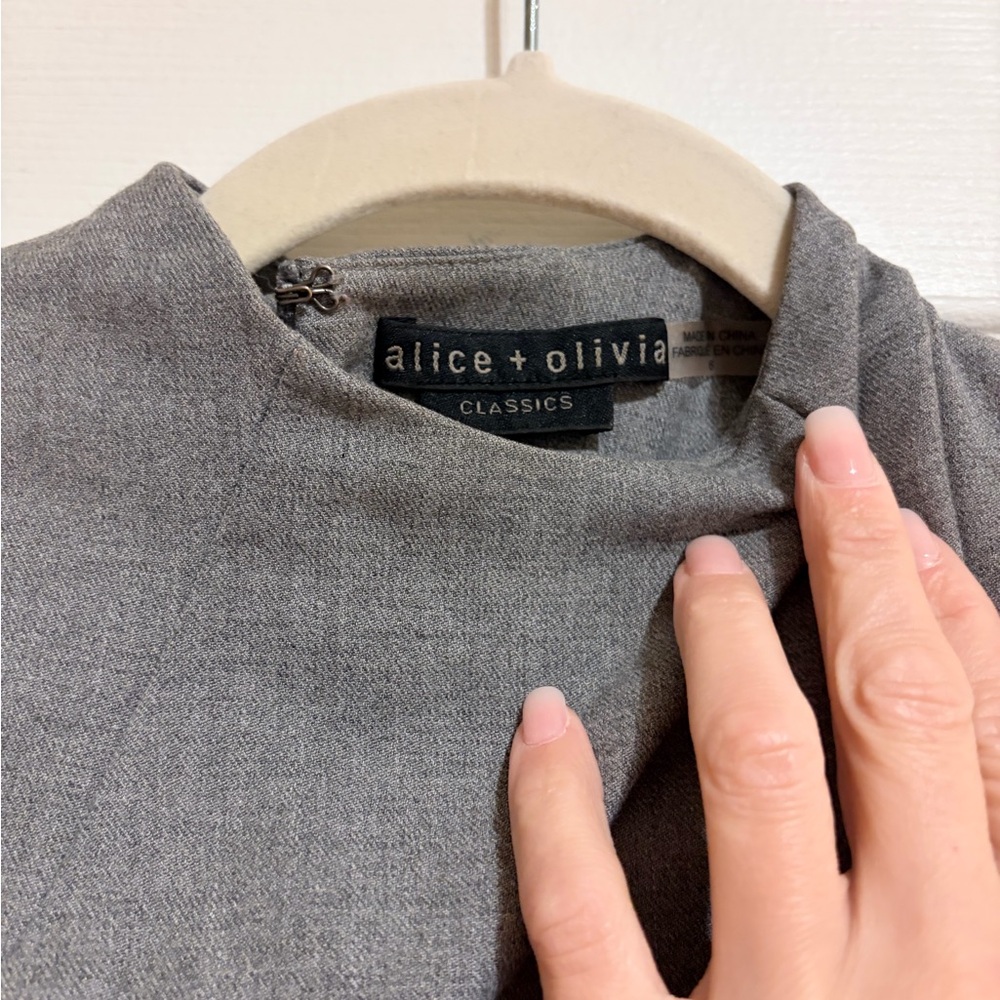 Alice + Olivia Classic Coley Mini Dress Grey - Picture 4 of 4